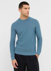 Męski Sweter Mustang Style Elliot Bluestone 1016844 5180. Swetry męskie Mustang, l, bez wzorów, bez kołnierzyka, bez ramiączek. Za 99.99 zł.