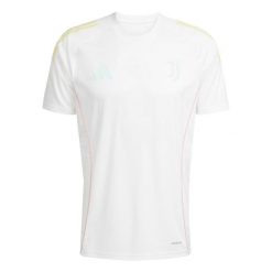 Koszulka treningowa Juventus Turyn 2025/26. Białe koszulki sportowe męskie Adidas, bez wzorów, bez ramiączek, do piłki nożnej. W wyprzedaży za 205.50 zł.