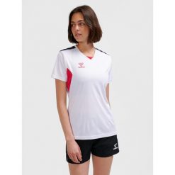 Damski jersey Hummel Authentic PL. Białe koszulki sportowe damskie Hummel, bez wzorów, z jersey, bez ramiączek, do piłki nożnej. Za 161.00 zł.