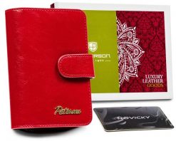 Portfel skórzany Peterson PTN PL-602-1455 RED czerwony. Czerwone portfele damskie Peterson, ze skóry. Za 111.99 zł.