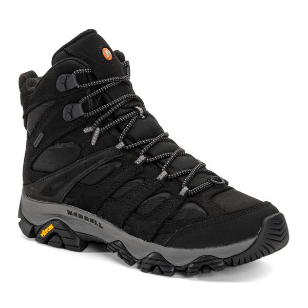 Buty turystyczne męskie Merrell Moab 3 Apex Mid WP. Czarne buty zimowe męskie Merrell, bez wzorów, bez obcasa, bez zapięcia. Za 499.99 zł.