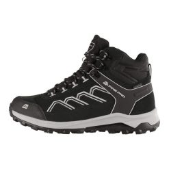 Buty turystyczne unisex za kostkę Alpine Pro Wuteve. Czarne buty zimowe męskie Alpine Pro, bez wzorów, przed kolano, bez obcasa, bez zapięcia. Za 349.00 zł.