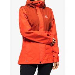 Kurtka przeciwdeszczowa damska Haglofs Koyal Proof Jacket. Czerwone kurtki sportowe damskie Haglöfs, bez wzorów, bez ramiączek, bez kaptura, trekkingowe. Za 608.99 zł.