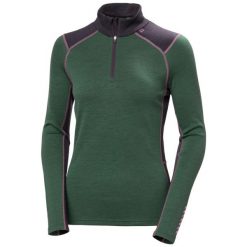 Bluza damska z zamkiem 1/2 Helly Hansen Lifa Midw. Zielone bluzy damskie Helly Hansen, bez wzorów, z wełny, bez ramiączek, bez kaptura. Za 419.05 zł.