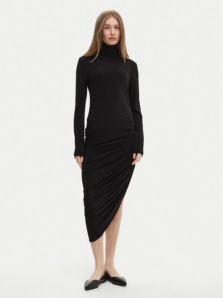 NORMA KAMALI Sukienka codzienna KK3243PLF35001 Czarny Slim Fit. Czarne sukienki damskie Norma Kamali, na co dzień, l, bez wzorów, z syntetyku, bez kołnierzyka, bez ramiączek, proste. Za 659.99 zł.