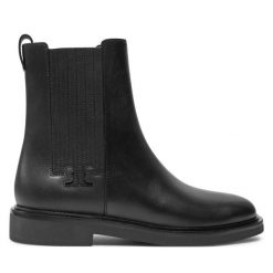 Botki Tory Burch. Czarne botki damskie Tory Burch, bez wzorów, bez obcasa, na płaskiej podeszwie, bez zapięcia. Za 1,949.00 zł.