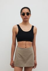 Spódnico spodenki z lnem w kolorze CAPPUCCINO - MOVE-XS. Spódnice damskie Marsala, na imprezę, m, bez wzorów, z bawełny, eleganckie. Za 229.90 zł.