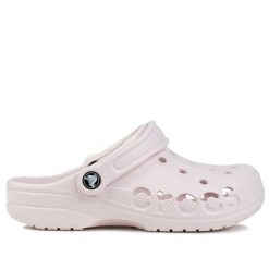 Klapki damskie na basen Crocs BAYA. Czerwone klapki damskie Crocs, bez wzorów, sportowe, bez obcasa, bez zapięcia. W wyprzedaży za 189.00 zł.