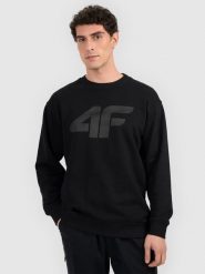 4F Bluza dresowa nierozpinana bez kaptura męska - czarna L. Czarne bluzy męskie 4F, l, bez wzorów, z bawełny, bez ramiączek, bez kaptura. Za 129.99 zł.