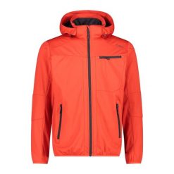 Kurtka softshell wodoodporna zapinana na zamek CMP. Brązowe kurtki męskie CMP, bez wzorów, z puchu, bez kaptura, trekkingowe. W wyprzedaży za 382.30 zł.
