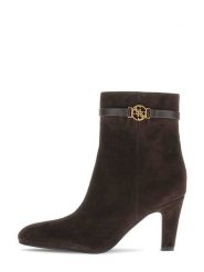 Guess Kozaki 184520 Brązowy. Brązowe kozaki damskie Guess, z aplikacjami, bez obcasa, na słupku, bez zapięcia. Za 714.99 zł.