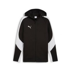 Bluza dresowa z kapturem Puma TeamEvostripe. Czarne bluzy męskie Puma, bez wzorów, z dresówki, sportowe, bez ramiączek, z kapturem. Za 375.00 zł.