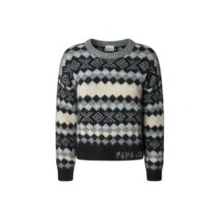Sweter damski Pepe Jeans Celestine. Szare swetry nierozpinane damskie Pepe Jeans, xs, bez wzorów, z jeansu, eleganckie, bez kołnierzyka, bez ramiączek. Za 314.80 zł.