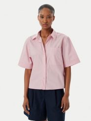 Tommy Hilfiger Koszula WW0WW48899 Różowy jasny Relaxed Fit. Czerwone koszule damskie Tommy Hilfiger, xs, bez wzorów, z bawełny, bez kołnierzyka, bez ramiączek. Za 369.99 zł.