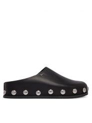 MICHAEL Michael Kors Klapki Hensley Mule 40R6HLFP1L Czarny. Czarne klapki damskie MICHAEL Michael Kors, bez wzorów, ze skóry, bez obcasa, bez zapięcia. Za 769.99 zł.