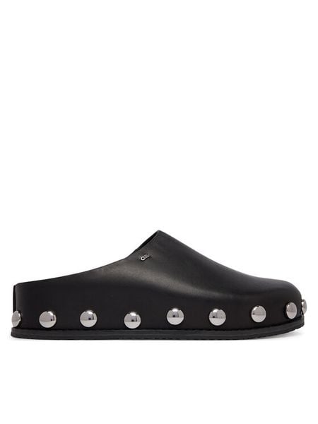 MICHAEL Michael Kors Klapki Hensley Mule 40R6HLFP1L Czarny. Czarne klapki damskie MICHAEL Michael Kors, bez wzorów, ze skóry, bez obcasa, bez zapięcia. Za 769.99 zł.