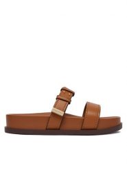 Armani Exchange Klapki XW002575 AF21266 U6123 Brązowy. Brązowe klapki damskie Armani Exchange, bez wzorów, ze skóry, bez obcasa, bez zapięcia. Za 609.99 zł.