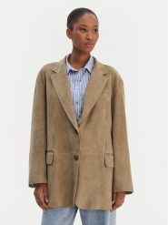 Weekend Max Mara Marynarka Cedro 2615441051 Khaki Relaxed Fit. Brązowe marynarki i żakiety damskie Weekend Max Mara, bez wzorów, ze skóry, bez kołnierzyka, bez ramiączek. Za 2,939.00 zł.