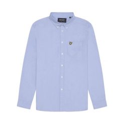 Koszula Lyle & Scott Plain. Niebieskie koszule męskie LYLE AND SCOTT, m, bez wzorów, z bawełny, casualowe, bez kołnierzyka, bez ramiączek. Za 279.80 zł.