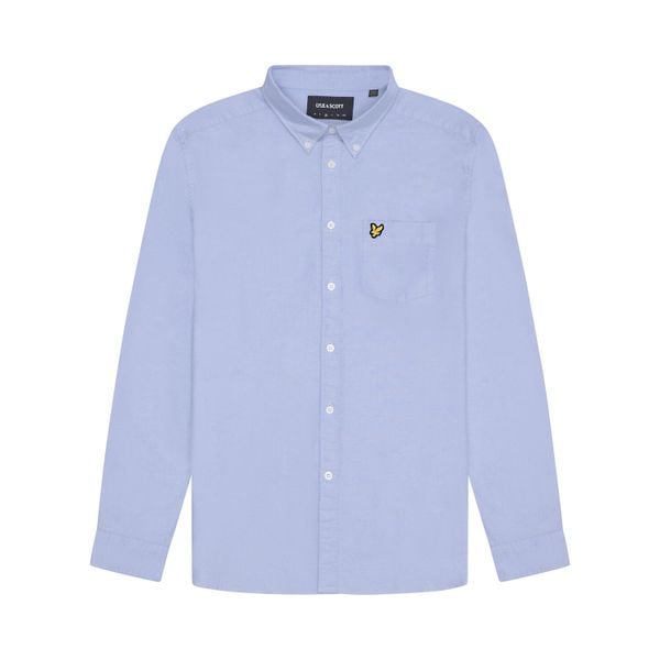 Koszula Lyle & Scott Plain. Niebieskie koszule męskie LYLE AND SCOTT, m, bez wzorów, z bawełny, klasyczne, bez kołnierzyka, bez ramiączek. Za 320.10 zł.