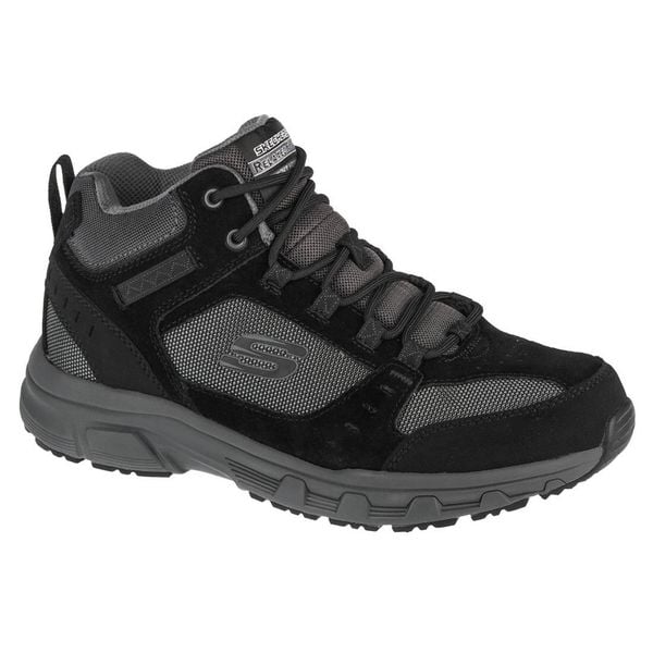 Buty trekkingowe męskie, Skechers Oak Canyon – Ironhide. Czarne buty sportowe męskie Skechers, bez wzorów, z materiału, bez zapięcia. Za 299.99 zł.