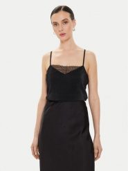 Morgan Top 241-BAMBE Czarny Regular Fit. Czarne topy damskie Morgan, l, bez wzorów, z syntetyku, bez kołnierzyka, bez ramiączek. Za 69.99 zł.
