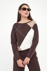 Sweter damski w romby JOSEPH RIBKOFF. Swetry nierozpinane damskie Joseph Ribkoff, s, bez wzorów, bez kołnierzyka, bez ramiączek. Za 949.00 zł.