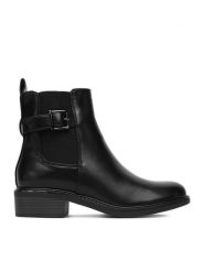 DeeZee Botki 5617 Czarny. Czarne botki damskie DeeZee, bez wzorów, z materiału, bez obcasa, na płaskiej podeszwie, bez zapięcia. Za 189.99 zł.