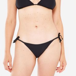 Dół kostiumu kąpielowego surfingowego damski Olaian Sofy Simi teksturowany. Czarne bikini OLAIAN, m, bez wzorów, z elastanu. Za 44.99 zł.