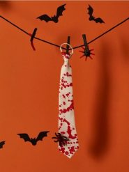 Krawat Halloween - biały. Białe krawaty i muchy Sinsay, bez wzorów. Za 6.99 zł.