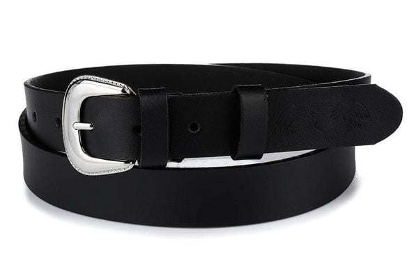 Pasek skórzany Beltimore r.115-130 cm U56 czarny. Czarne paski damskie bez wzorów. Za 49.90 zł.