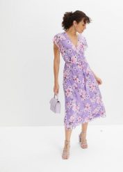 Sukienka midi z siateczki. Niebieskie sukienki damskie bonprix, bez wzorów, bez kołnierzyka, bez ramiączek, midi. Za 179.99 zł.