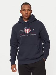 Gant Bluza Archive Shield 2047082 Granatowy Regular Fit. Niebieskie bluzy męskie GANT, m, bez wzorów, z bawełny, bez ramiączek, bez kaptura. Za 499.99 zł.