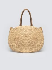 Torebka damska pleciona beżowa Haiti 801. Brązowe torebki do ręki damskie BIG STAR, bez wzorów, ze splotem, duże, bez dodatków. Za 229.99 zł.