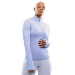 Damska bluza do biegania z suwakiem pod szyją Fitness Siroko Center Lilac. Fioletowe bluzy damskie SIROKO, m, bez wzorów, z materiału, bez ramiączek, bez kaptura. Za 149.00 zł.