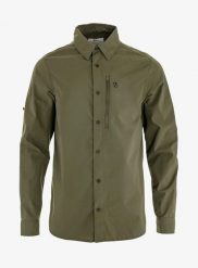 Koszula turystyczna Fjallraven Abisko Hike Shirt LS. Zielone koszule męskie Fjällräven, m, bez wzorów, z materiału, bez kołnierzyka, bez ramiączek. Za 395.99 zł.