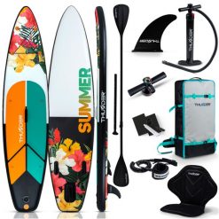 Deska SUP pompowana 320 cm THUNDER wyporna plecak zestaw akcesoria kajak. Brązowe plecaki męskie THUNDER, bez wzorów, z gumy, sportowe. Za 709.00 zł.