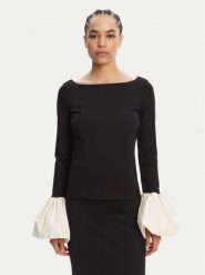 STAUD Bluzka Paige R24F1175PF Czarny Regular Fit. Czarne bluzki damskie STAUD, s, bez wzorów, z wiskozy, bez kołnierzyka, bez ramiączek. Za 689.99 zł.