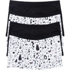 Bokserki damskie (4 pary). Czarne majtki damskie bonprix. Za 79.99 zł.