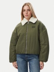 Tommy Jeans Kurtka przejściowa DW0DW23413 Zielony ciemny Relaxed Fit. Zielone kurtki damskie Tommy Jeans, l, bez wzorów, z jeansu, bez kaptura. Za 949.99 zł.