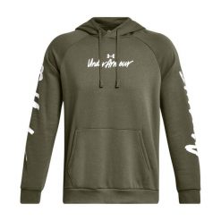 Bluza męska Under Armour Rival Fleece Graphic HD. Zielone bluzy męskie Under Armour, m, bez wzorów, sportowe, bez ramiączek, bez kaptura. Za 159.99 zł.