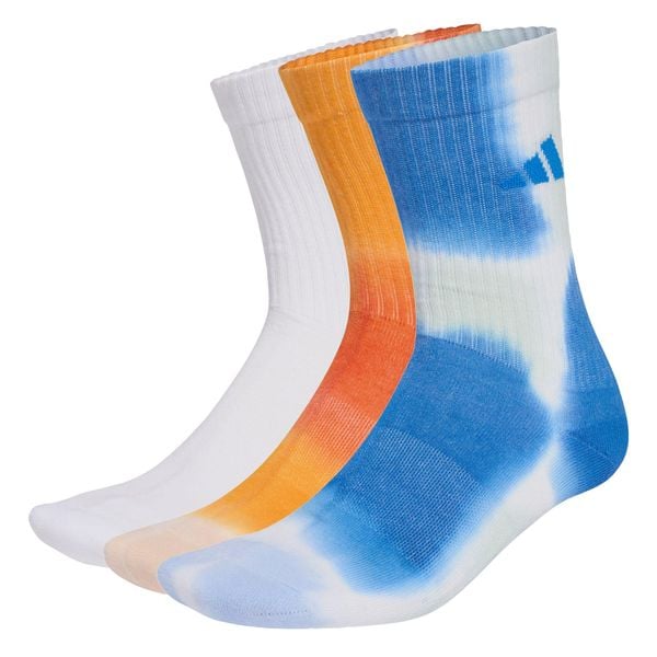 Skarpety Tie-Dye 3 Pairs. Białe skarpetki damskie Adidas, bez wzorów, z bawełny. Za 99.95 zł.