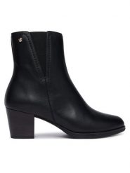 Pikolinos Botki Zamora W0E-8628 Czarny. Czarne botki damskie Pikolinos, bez wzorów, ze skóry, bez obcasa, na słupku, bez zapięcia. Za 759.99 zł.