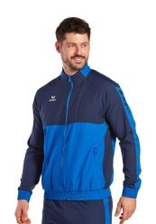 Kurtka prezentacyjna Erima Six Wings. Niebieskie kurtki sportowe męskie Erima, xl, bez wzorów, z materiału, z kapturem, na fitness i siłownię. Za 253.50 zł.