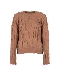 Pinko Sweter "Dai Dai" | 1G18K3 A05Z | Kobieta | Beżowy. Brązowe swetry nierozpinane damskie Pinko, uniwersalny, bez wzorów, z dzianiny, eleganckie, bez kołnierzyka, bez ramiączek. W wyprzedaży za 459.00 zł.