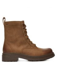 Clarks Trzewiki Orinoco3 Style 26182898 Brązowy. Brązowe botki damskie Clarks, bez wzorów, ze skóry, bez obcasa, na płaskiej podeszwie, bez zapięcia. Za 609.99 zł.