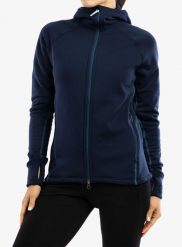 Bluza polarowa damska Houdini Power Houdi. Niebieskie bluzy damskie Houdini, m, bez wzorów, z materiału, bez ramiączek, z kapturem. Za 703.99 zł.