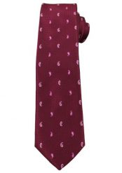 Bordowy Elegancki Krawat -Angelo di Monti- 6 cm, Męski, Różowy Wzór Paisley. Czerwone krawaty i muchy Angelo di Monti, bez wzorów, eleganckie. Za 45.00 zł.