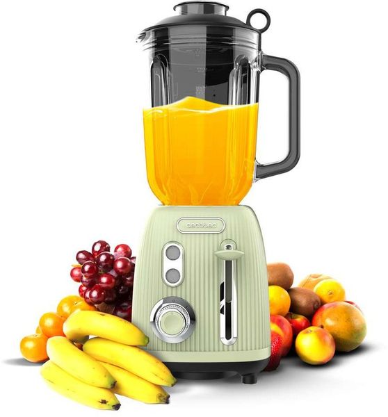 Blender kielichowy Cecotec Power Black Titanium RetroGreen Tabletop 1200 W Jar capacity 1.5 L Jar material Glass Green. Czarne blendery Cecotec. Za 305.15 zł.