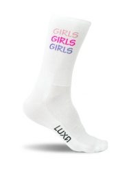 Skarpety Kolarskie Girls White. Białe skarpetki damskie LUXA, bez wzorów, z elastanu. Za 49.90 zł.